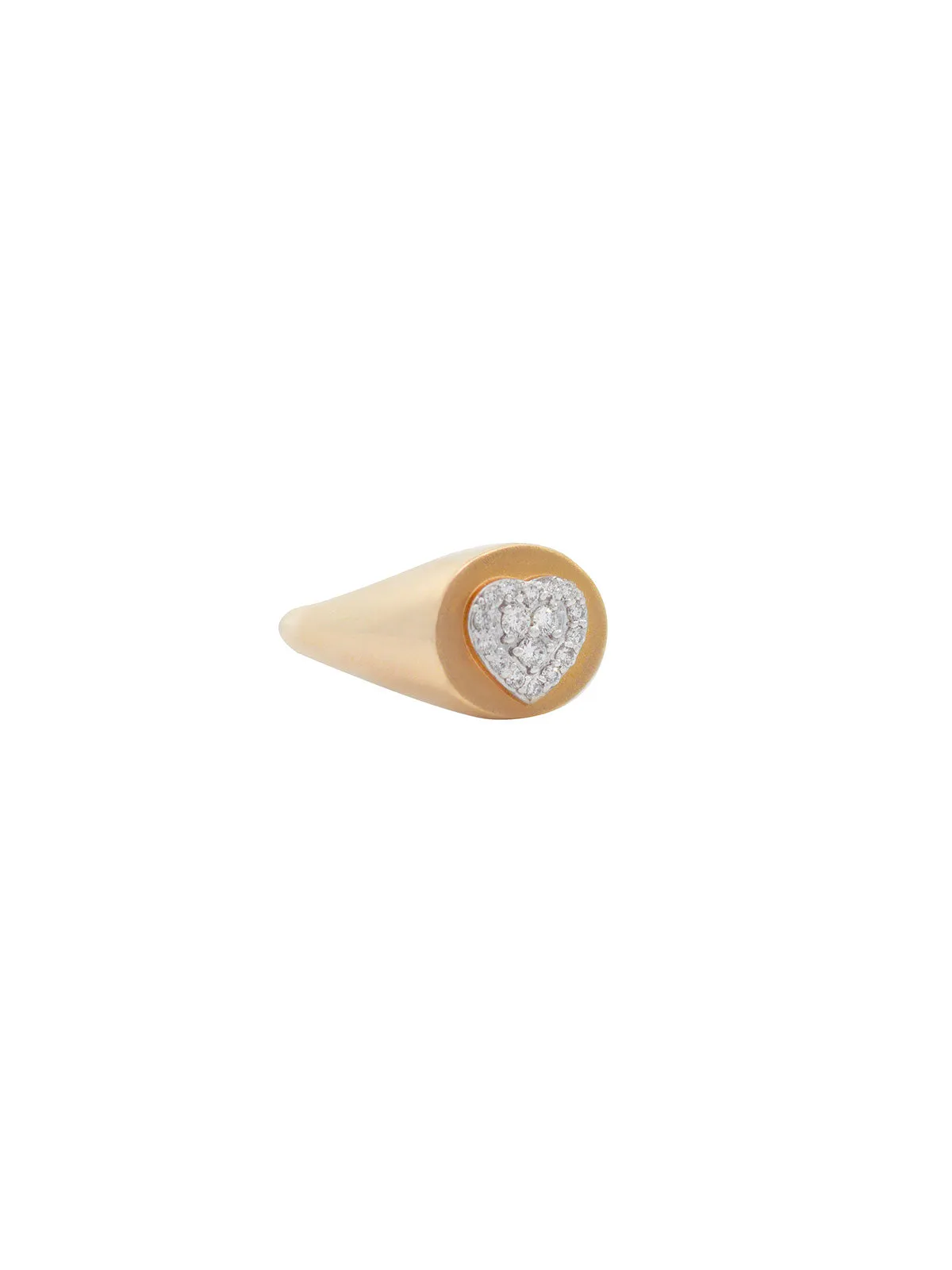 0.15ct Diamond 18K Gold Cluster Heart Signet Ring