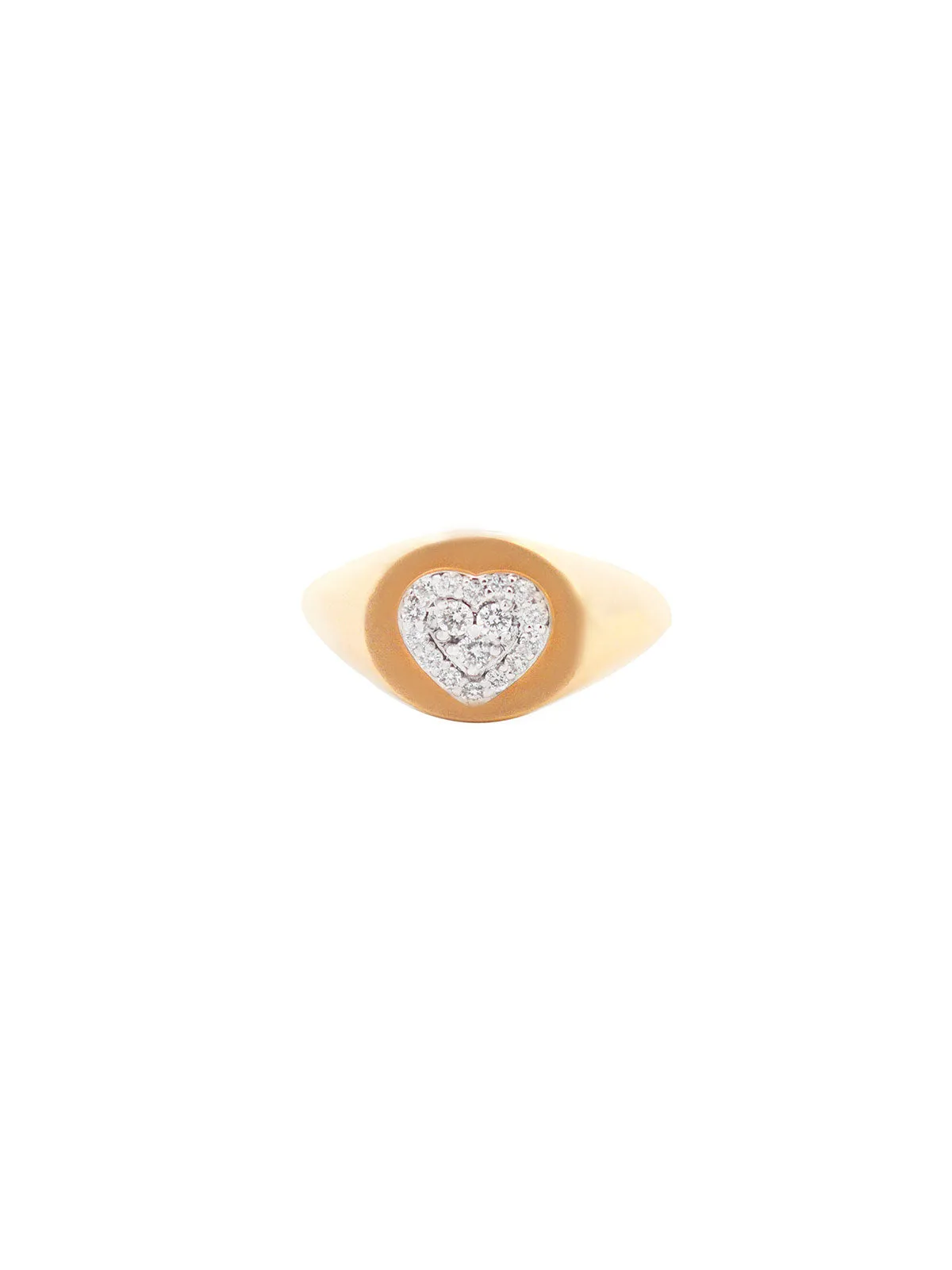 0.15ct Diamond 18K Gold Cluster Heart Signet Ring