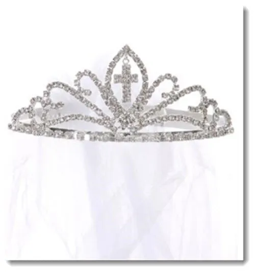 016 Cross Tiara with Veil