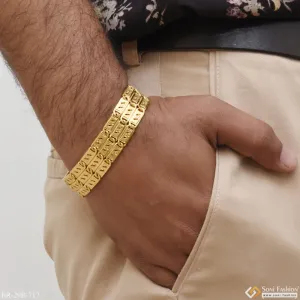 1 Gram Gold Nawabi 3 Line Delicate Design Gold Plated Bracelet for Men - Style B717