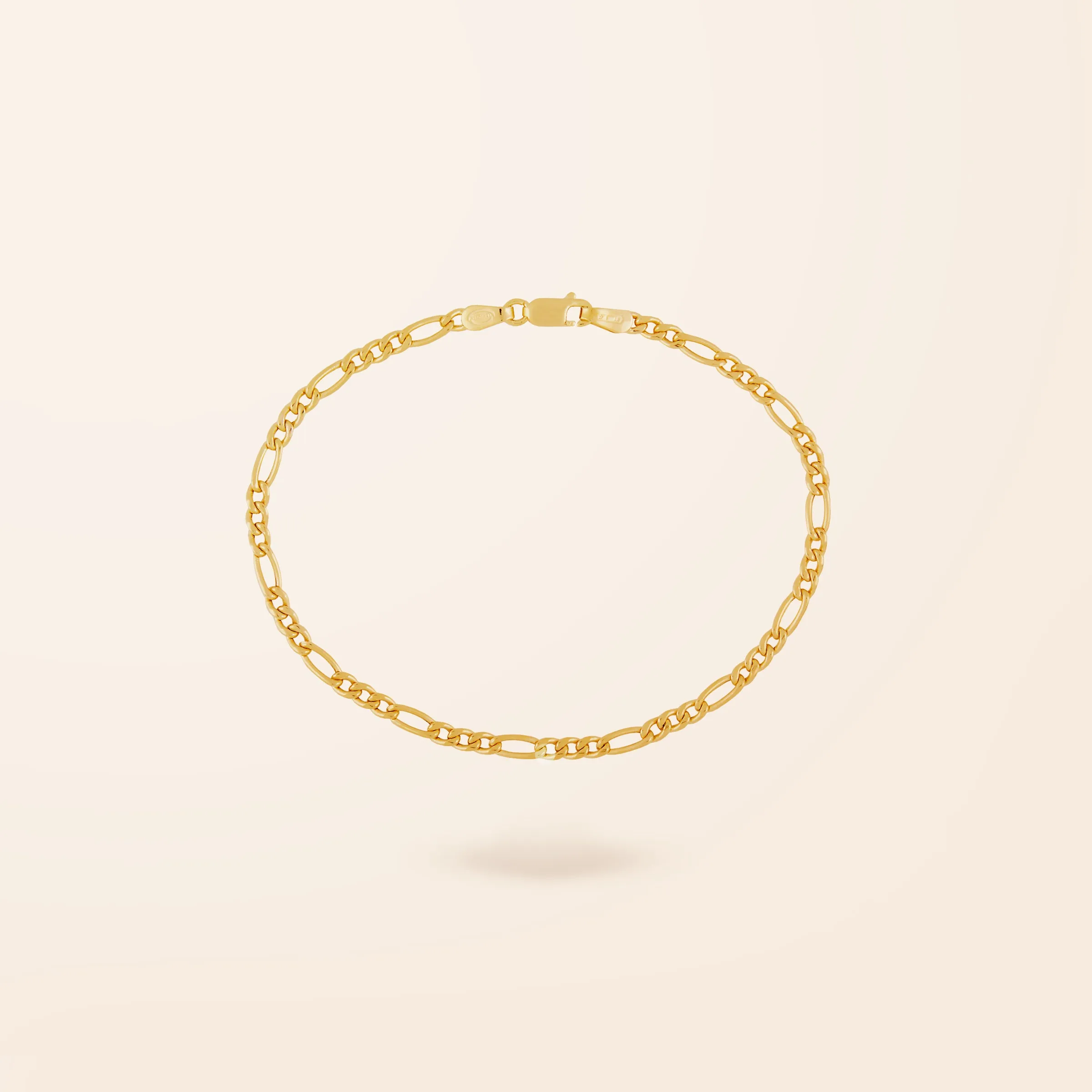 10K Gold Figaro Chain Bracelet