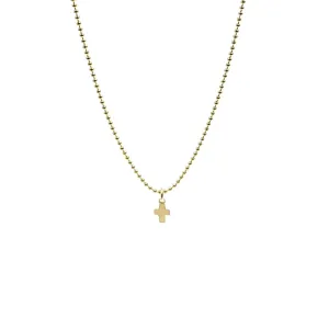 14K GOLD FILLED 15" BABY BLISS NECKLACE WITH LUXE CROSS- WATERPROOF!