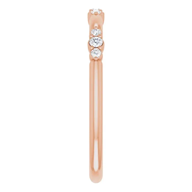 14K Rose Gold 1/10 CTW Natural Diamond Stackable Ring