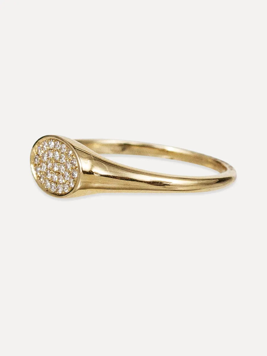 14K Signet Ring - Diamond