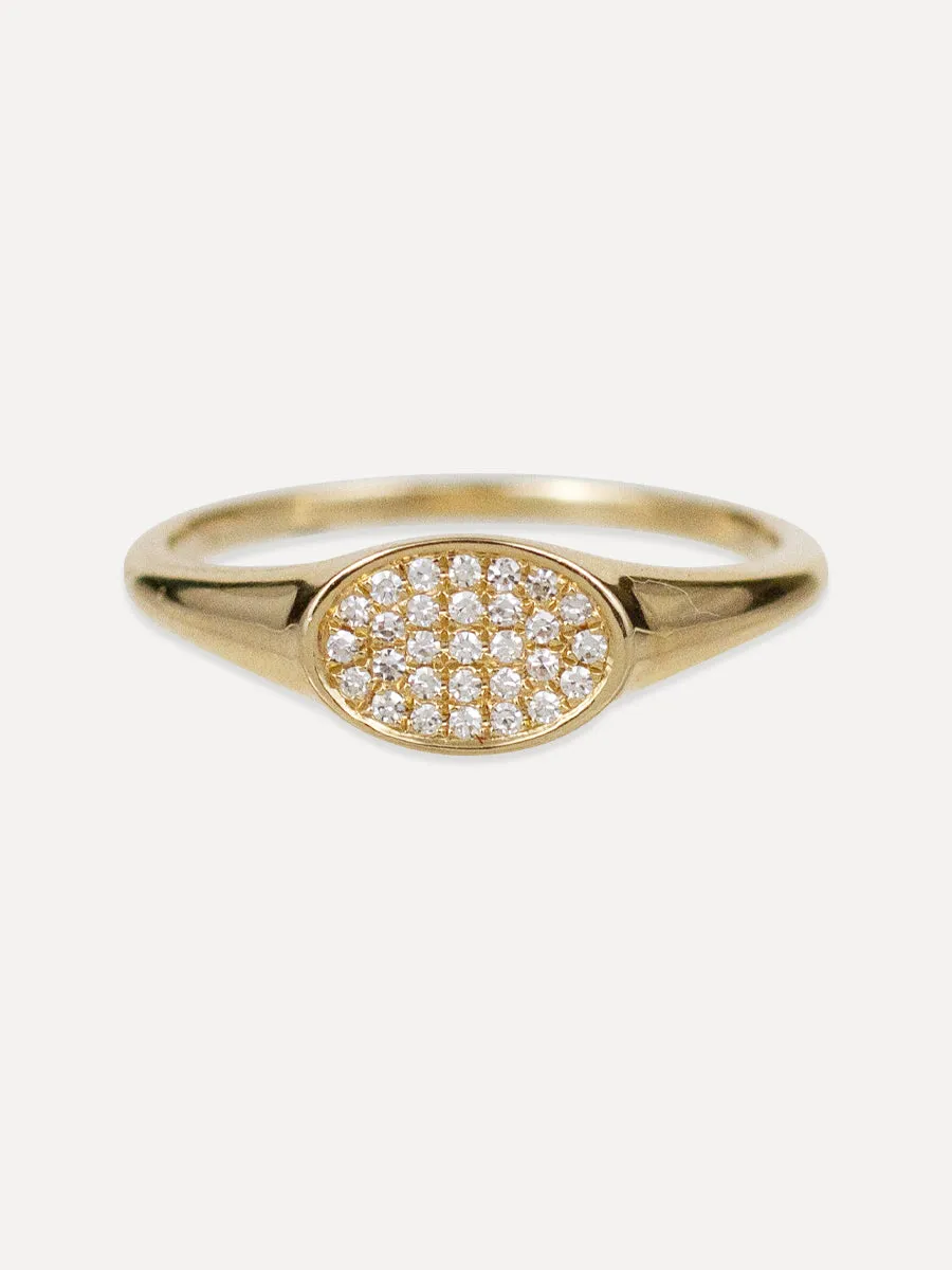 14K Signet Ring - Diamond