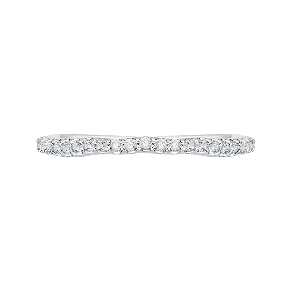 14K White Gold Round Diamond Wedding Band