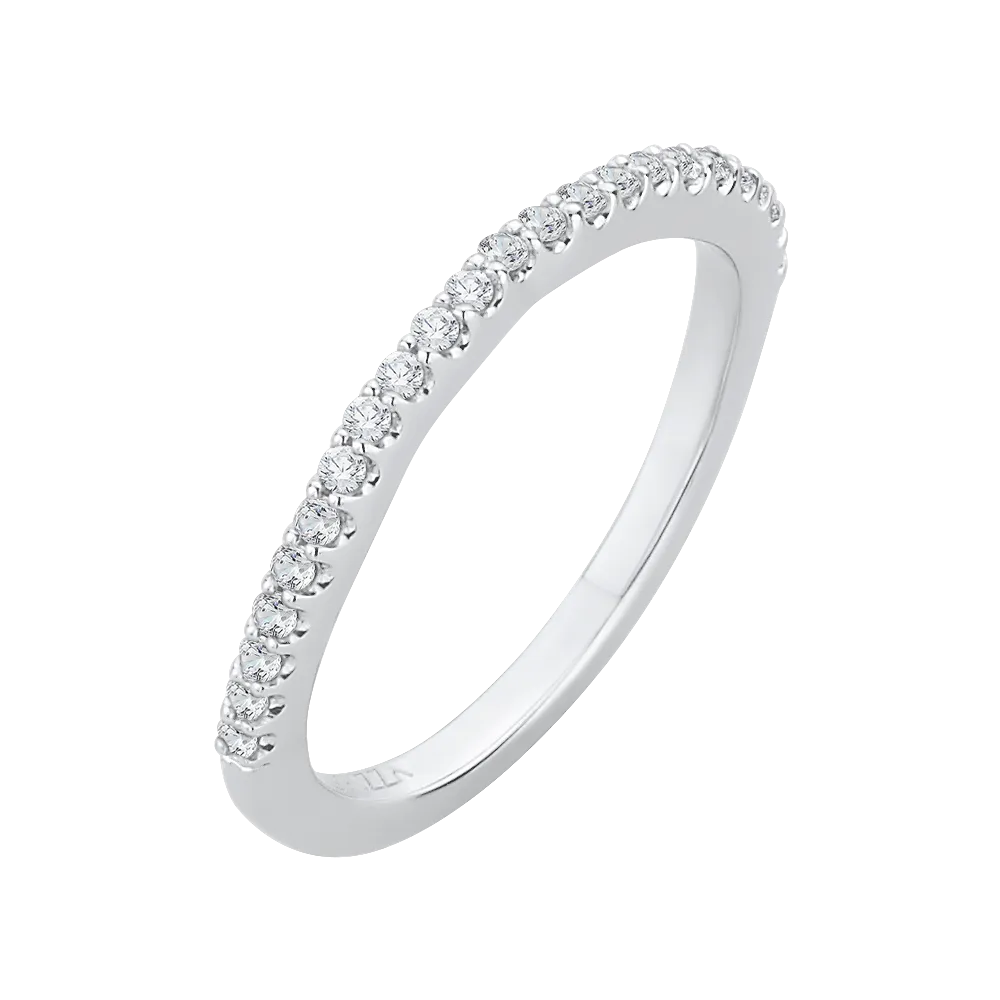 14K White Gold Round Diamond Wedding Band