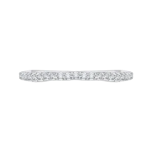 14K White Gold Round Diamond Wedding Band