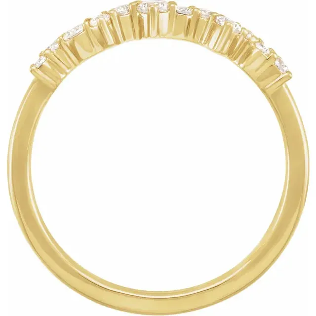 14K Yellow Gold 1/4 CTW Lab-Grown Diamond Scattered Stackable Ring