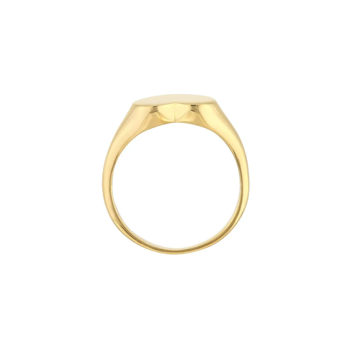 14K Yellow Gold Signet Mini Heart Ring