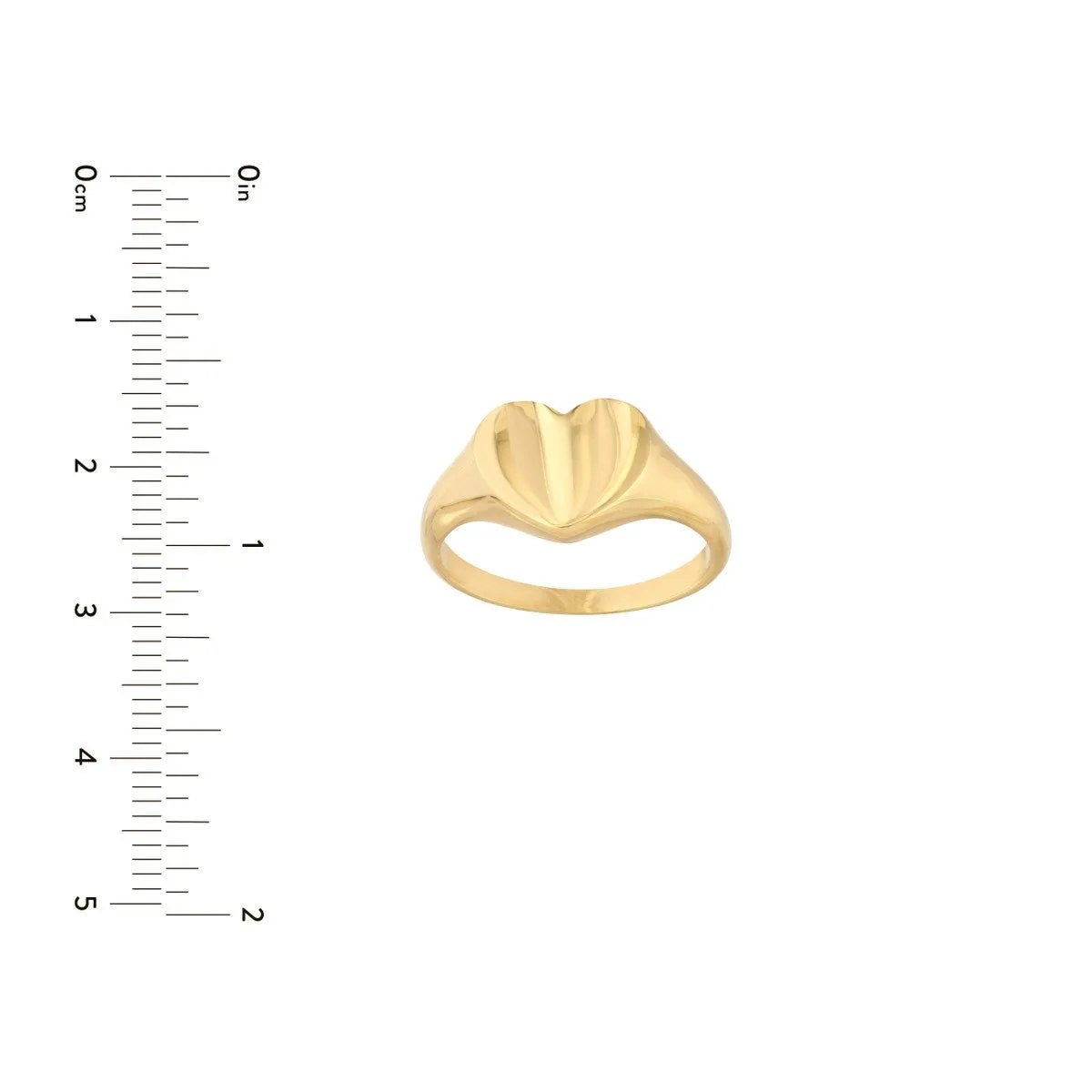 14K Yellow Gold Signet Mini Heart Ring