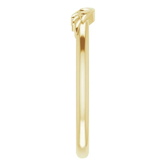 14K Yellow Gold Stackable Angel Wings Ring