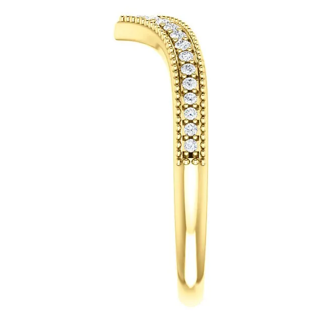 14KT Gold 1/6 CTW Diamond Stackable "V" Ring