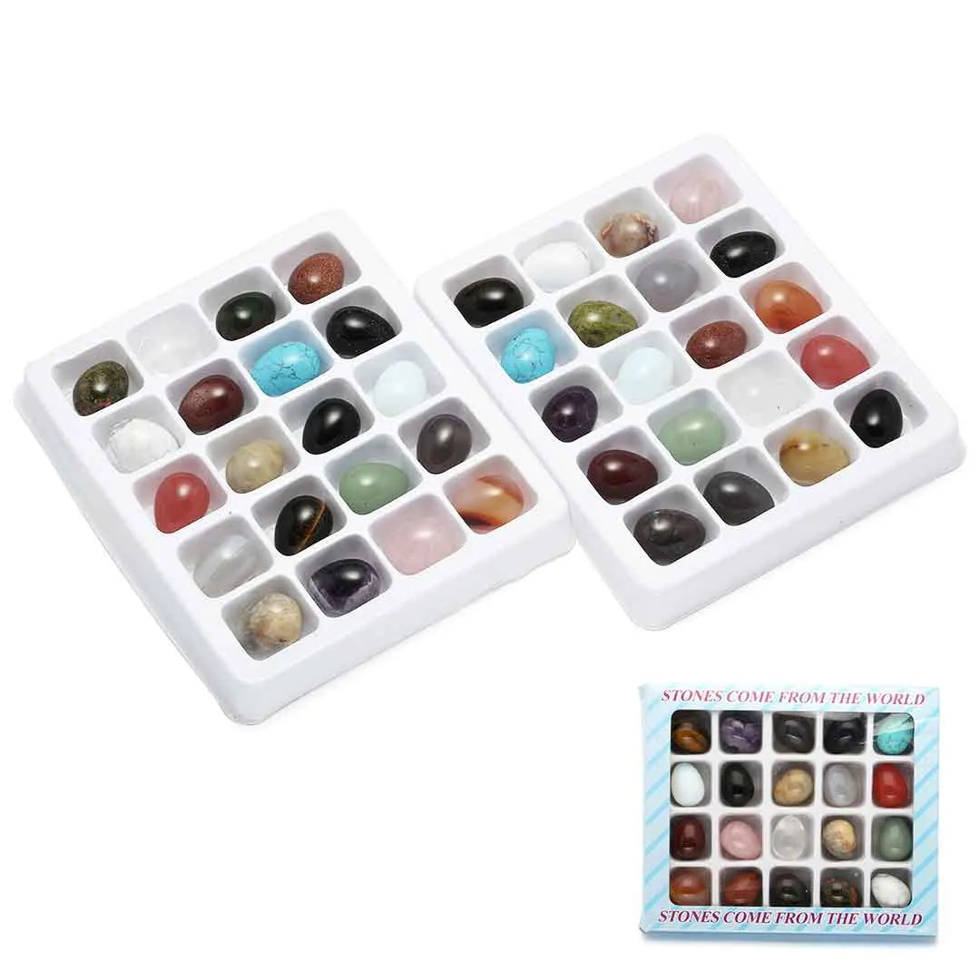 20PCS Egg-Shape Natural Crystals Gemstones Set | Jovivi