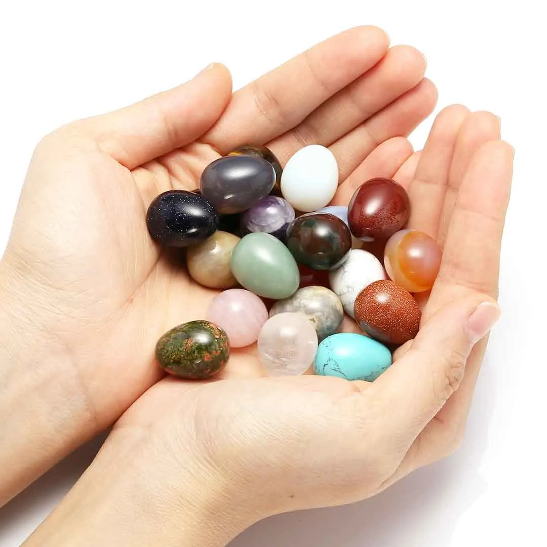 20PCS Egg-Shape Natural Crystals Gemstones Set | Jovivi