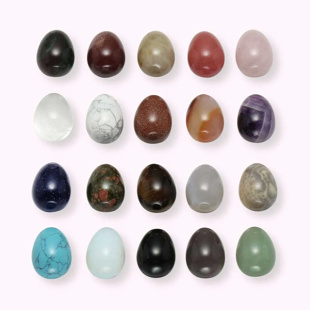 20PCS Egg-Shape Natural Crystals Gemstones Set | Jovivi