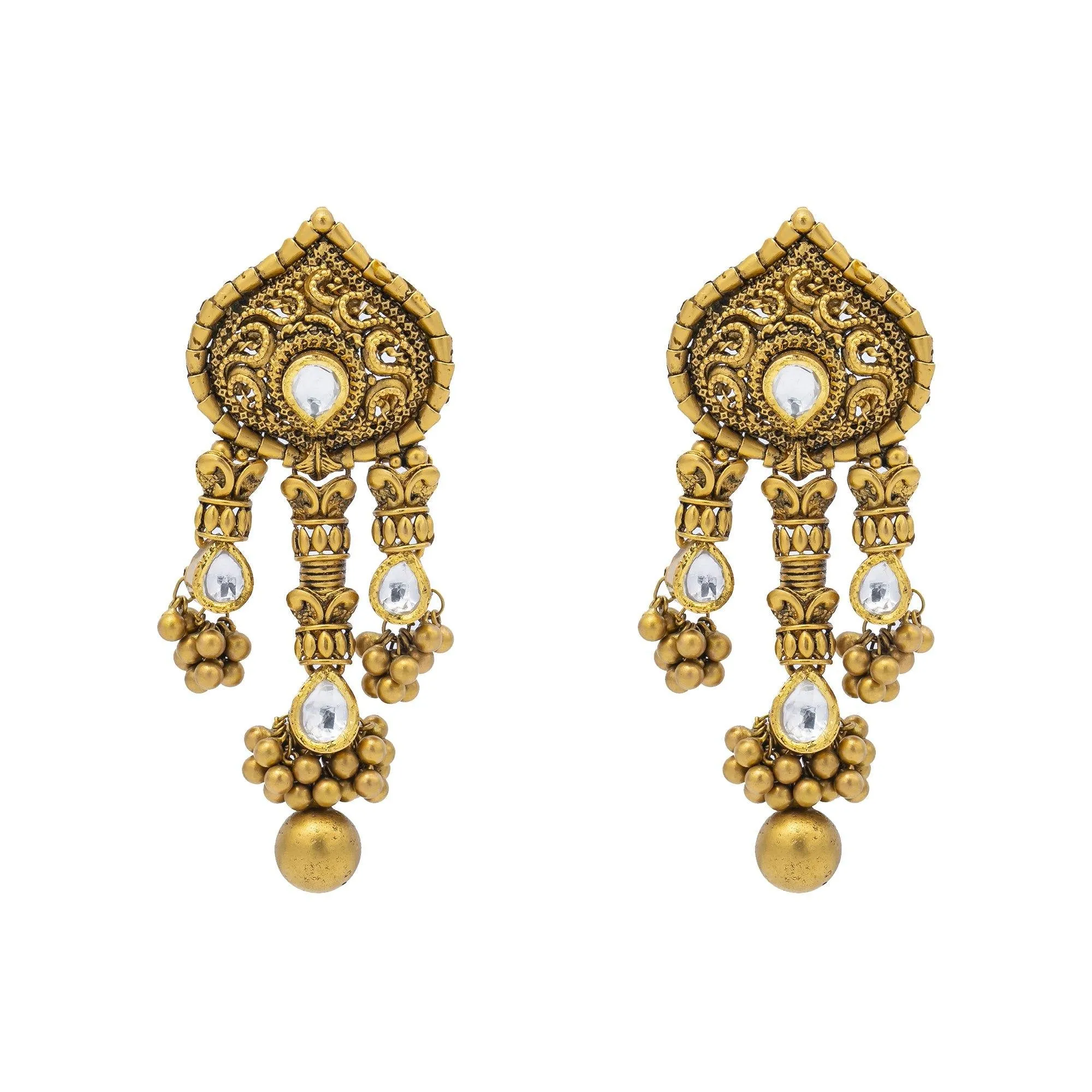 22K Gold Kundan Antique Jewelry Set