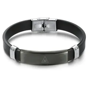 33rd Degree Scottish Rite Bracelet - Steel & Leather