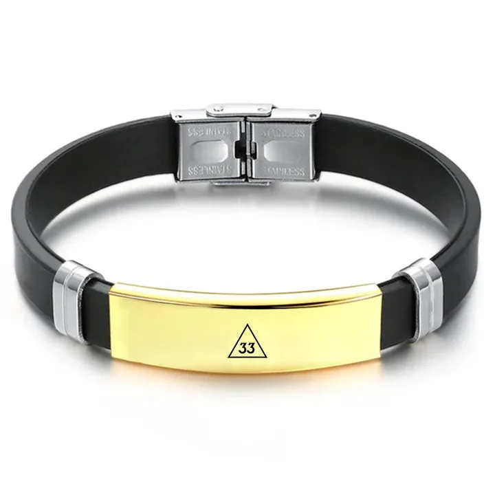 33rd Degree Scottish Rite Bracelet - Steel & Leather