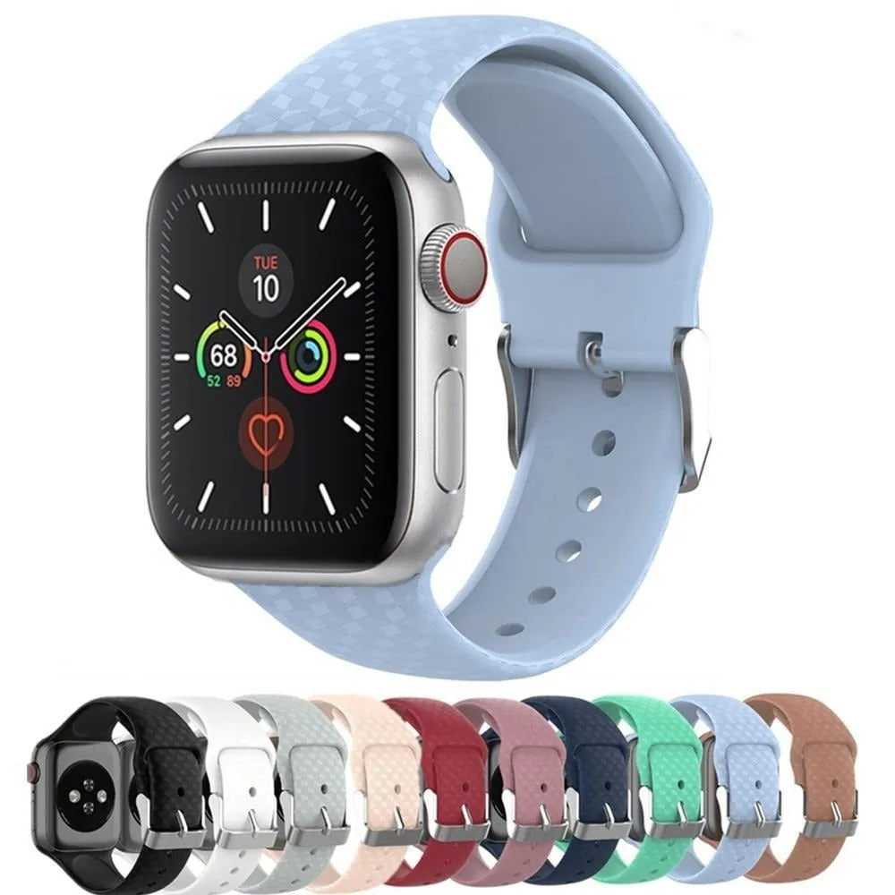 3D Texture Strap Series 7 6 5 4 Sport Silicone Belt Bracelet iWatch