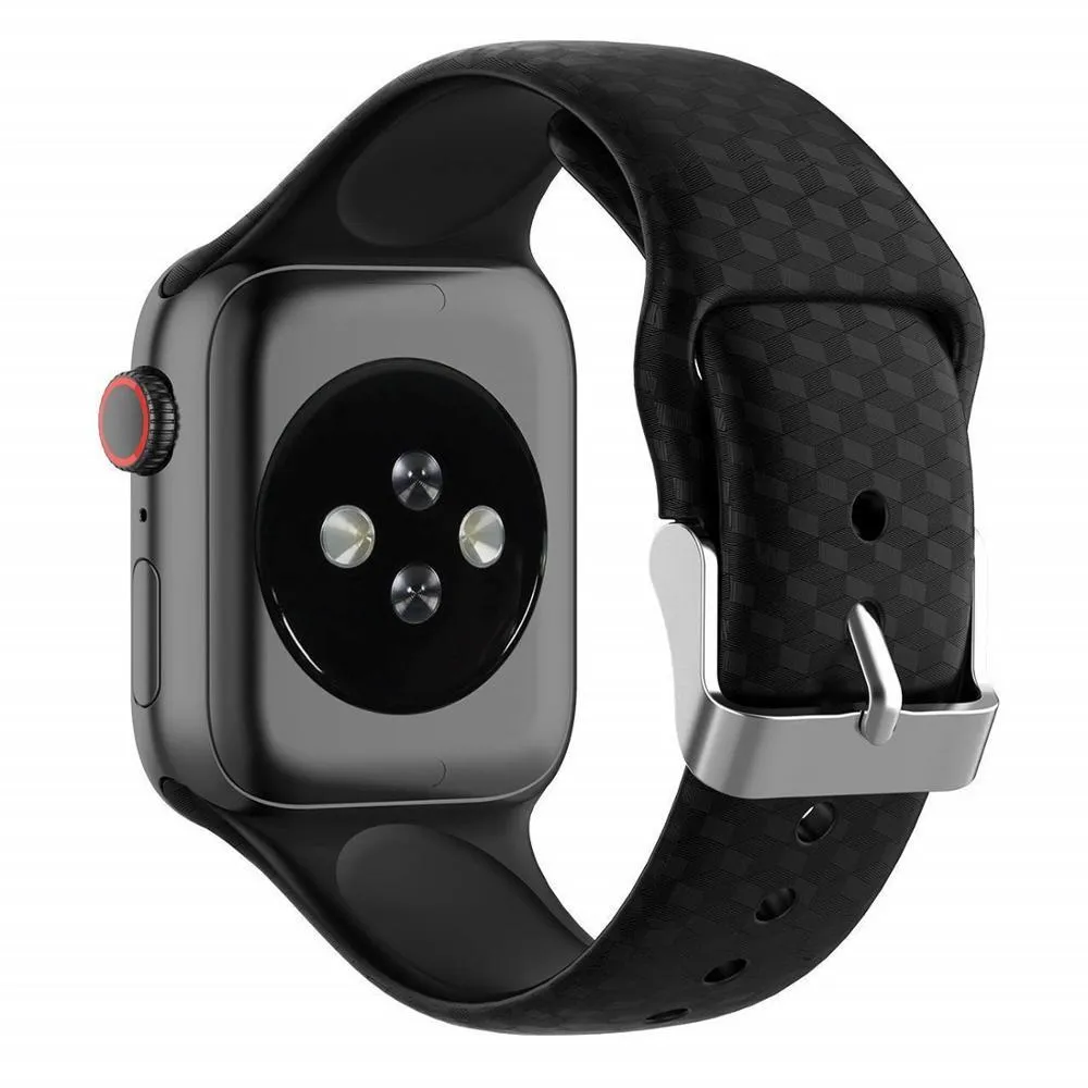 3D Texture Strap Series 7 6 5 4 Sport Silicone Belt Bracelet iWatch