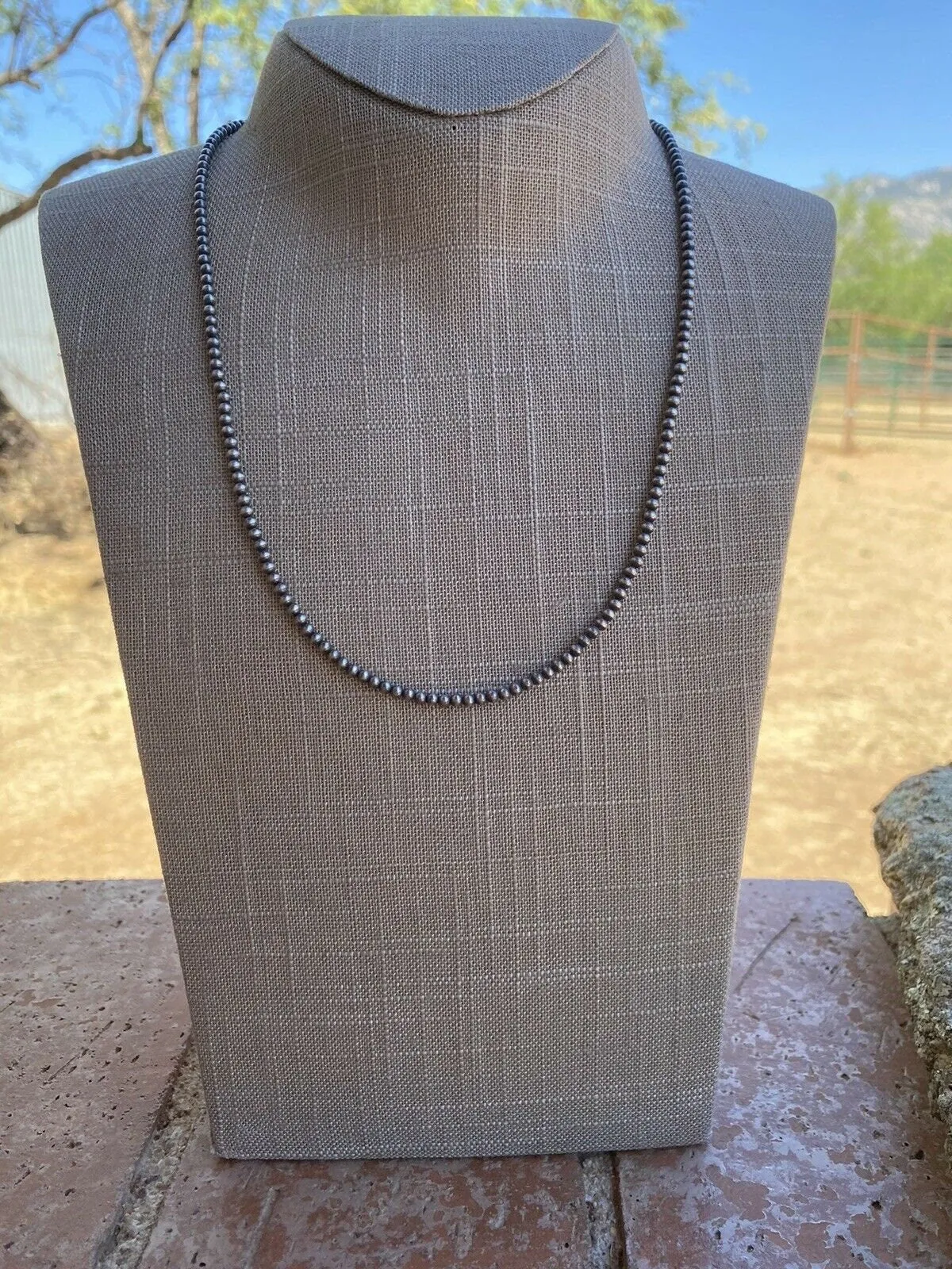 3mm Navajo Pearl Beaded Necklace