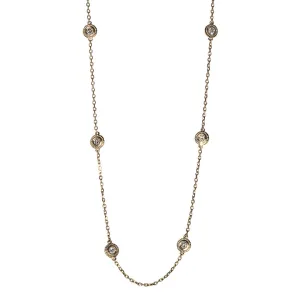 .75ct Diamond by the Yard 10 Station 14K Yellow Gold Necklace