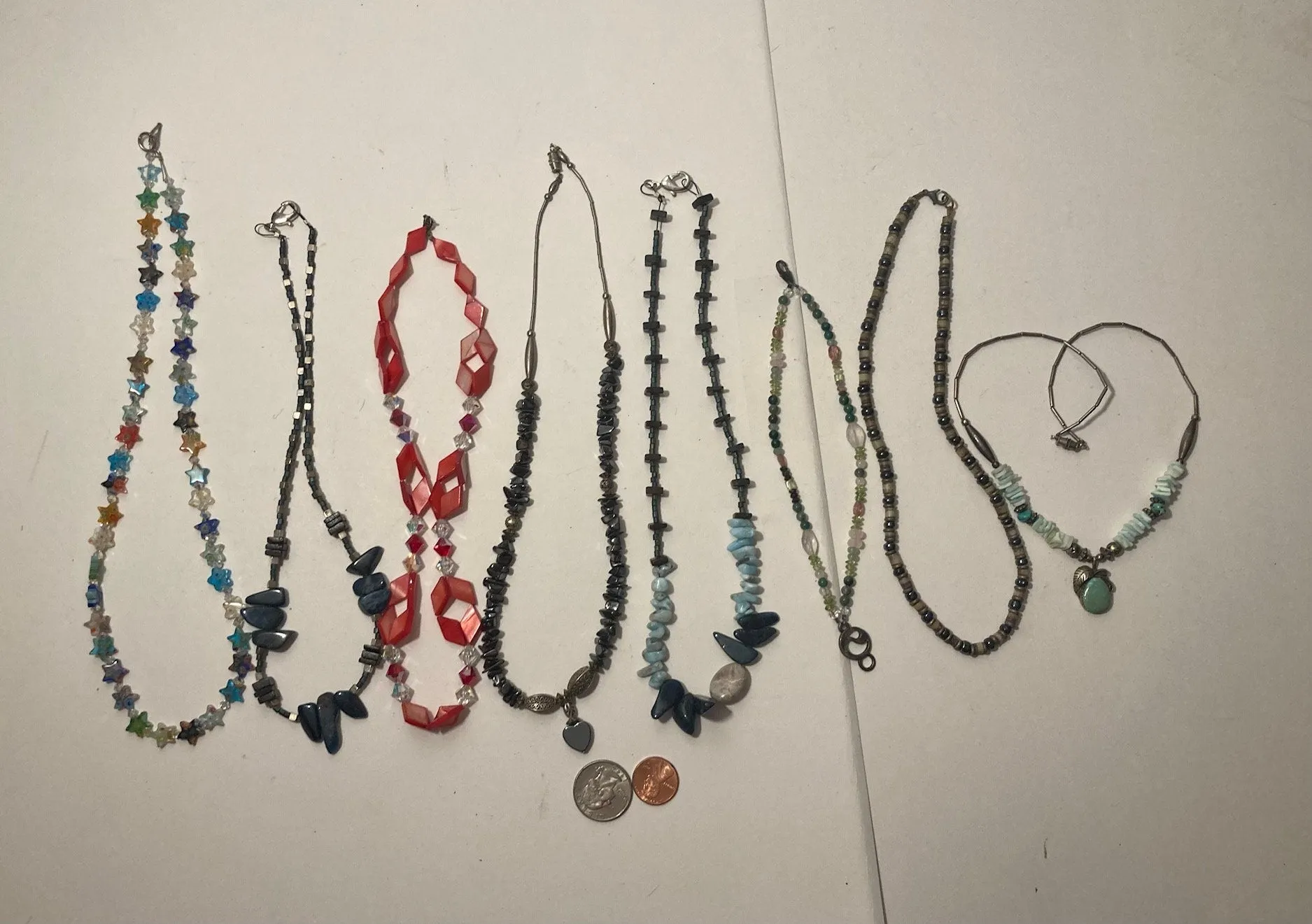 8 Vintage Metal Beaded Necklaces, Really Nice Different Beads and Designs, Very Nice, Dress, Attire, Fashion, Necklace, Clothing, Quality