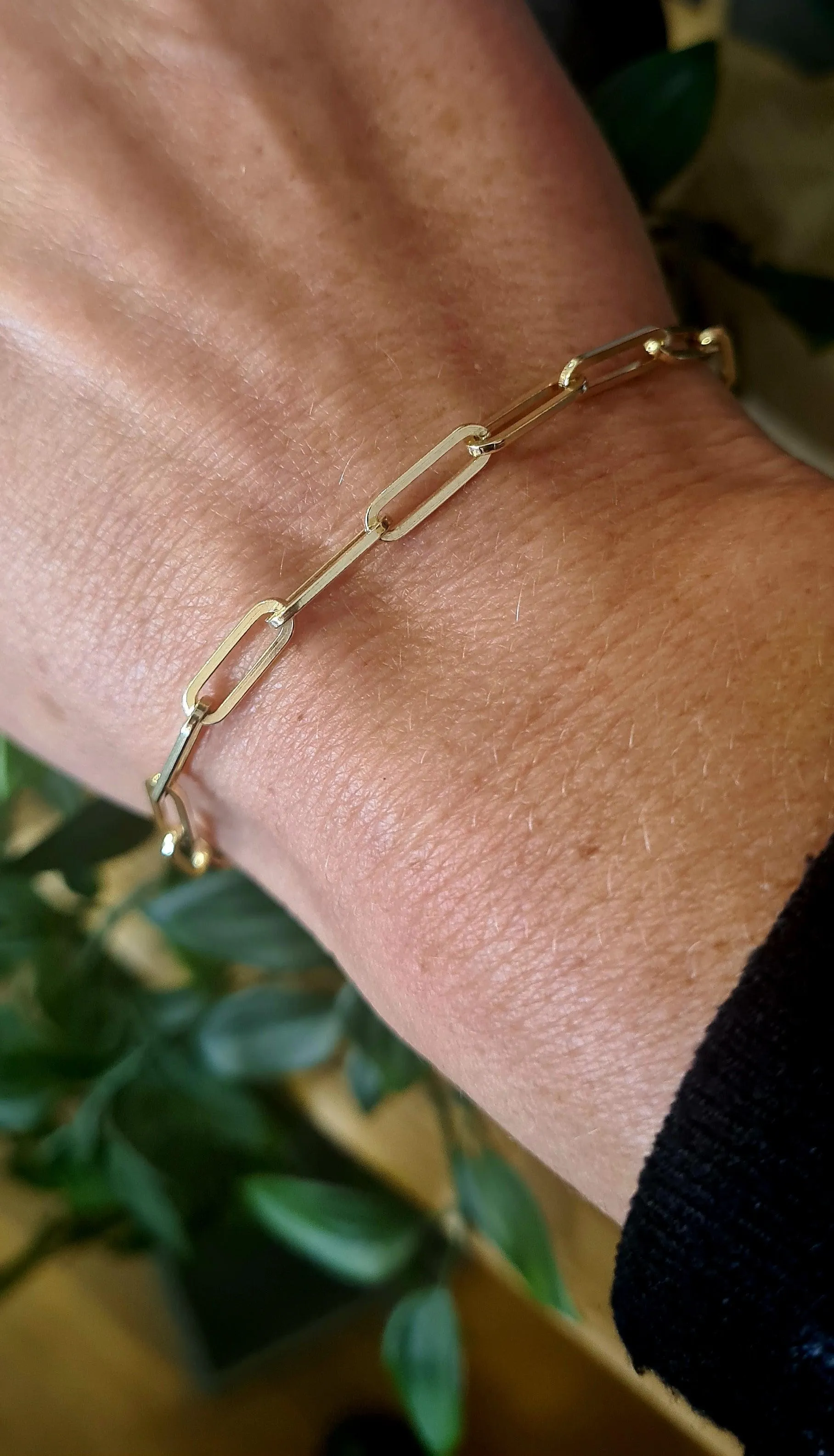 9ct Gold Long Square Links Bracelet