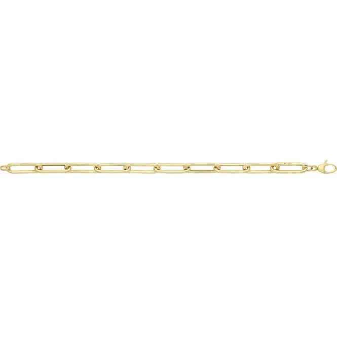 9ct Yellow Gold Ladies Paperclip Bracelet BR661