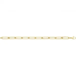 9ct Yellow Gold Ladies Paperclip Bracelet BR661