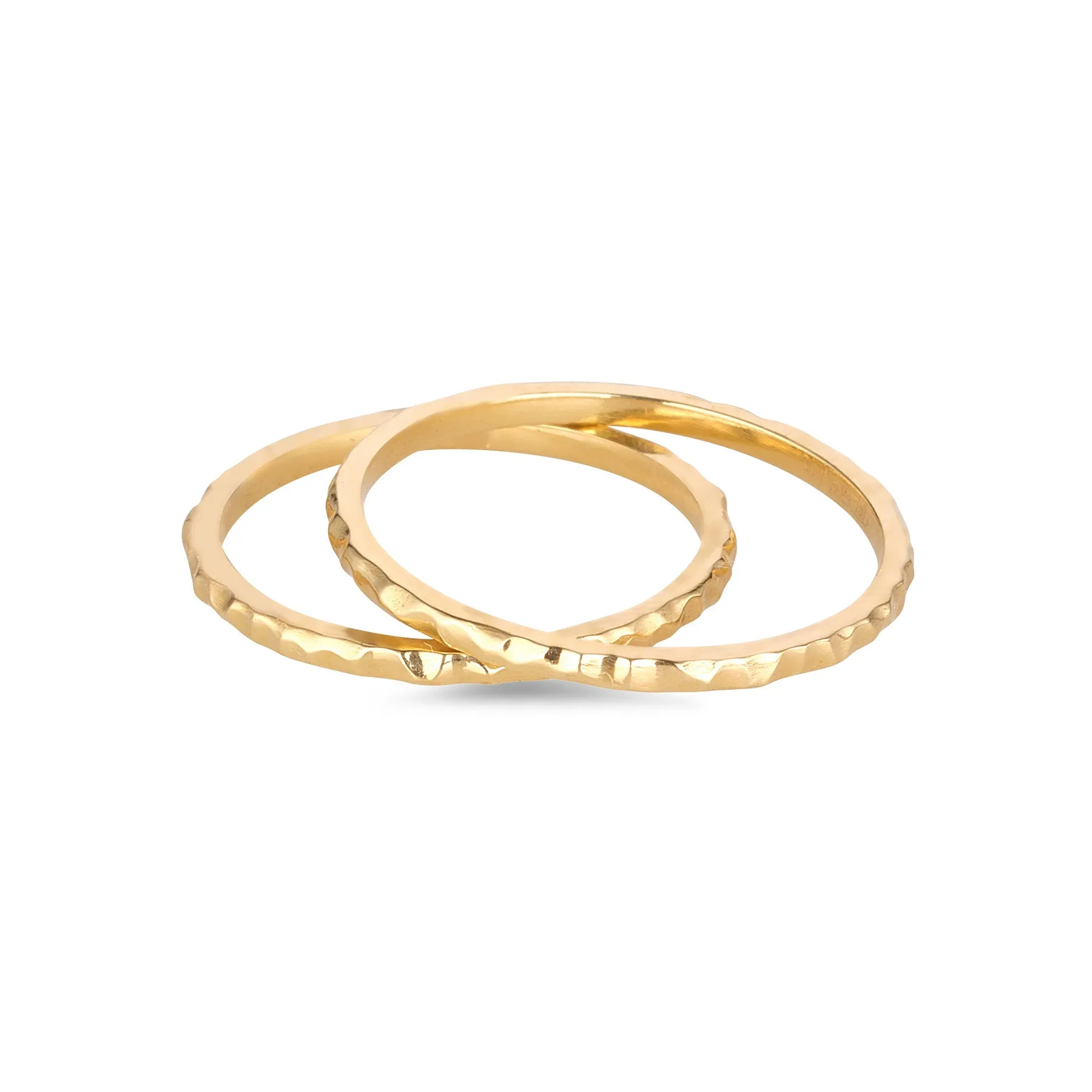 9kt Gold Hammered Stackable Ring