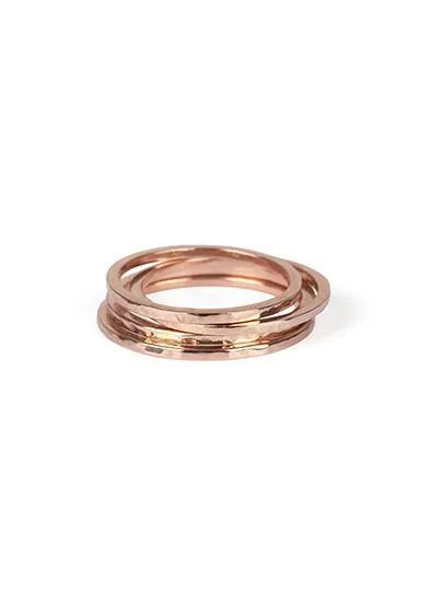 9kt Gold Hammered Stackable Ring