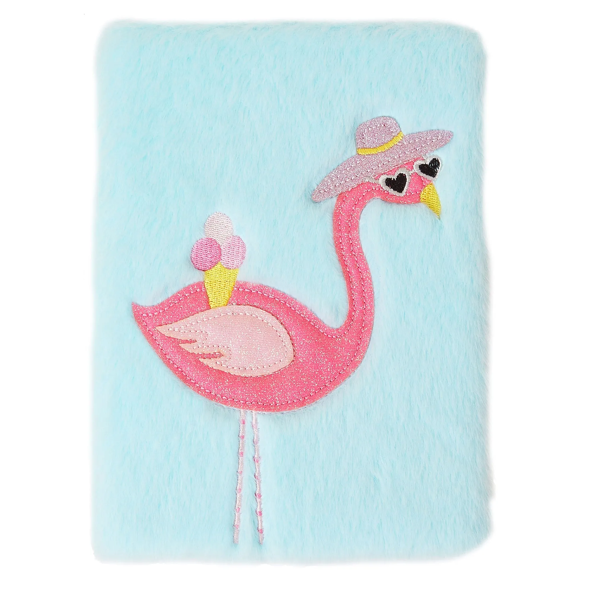 Accessorize London Girl's Fluffy Flamingo Notebook