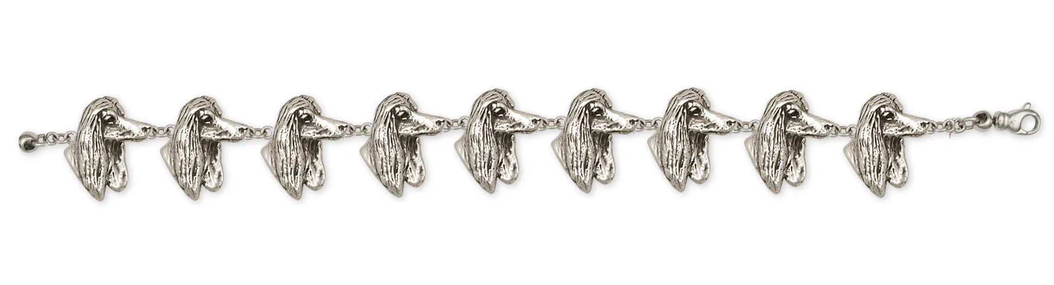 Afghan Hound Bracelet Jewelry Sterling Silver Handmade Dog Bracelet AF5-B