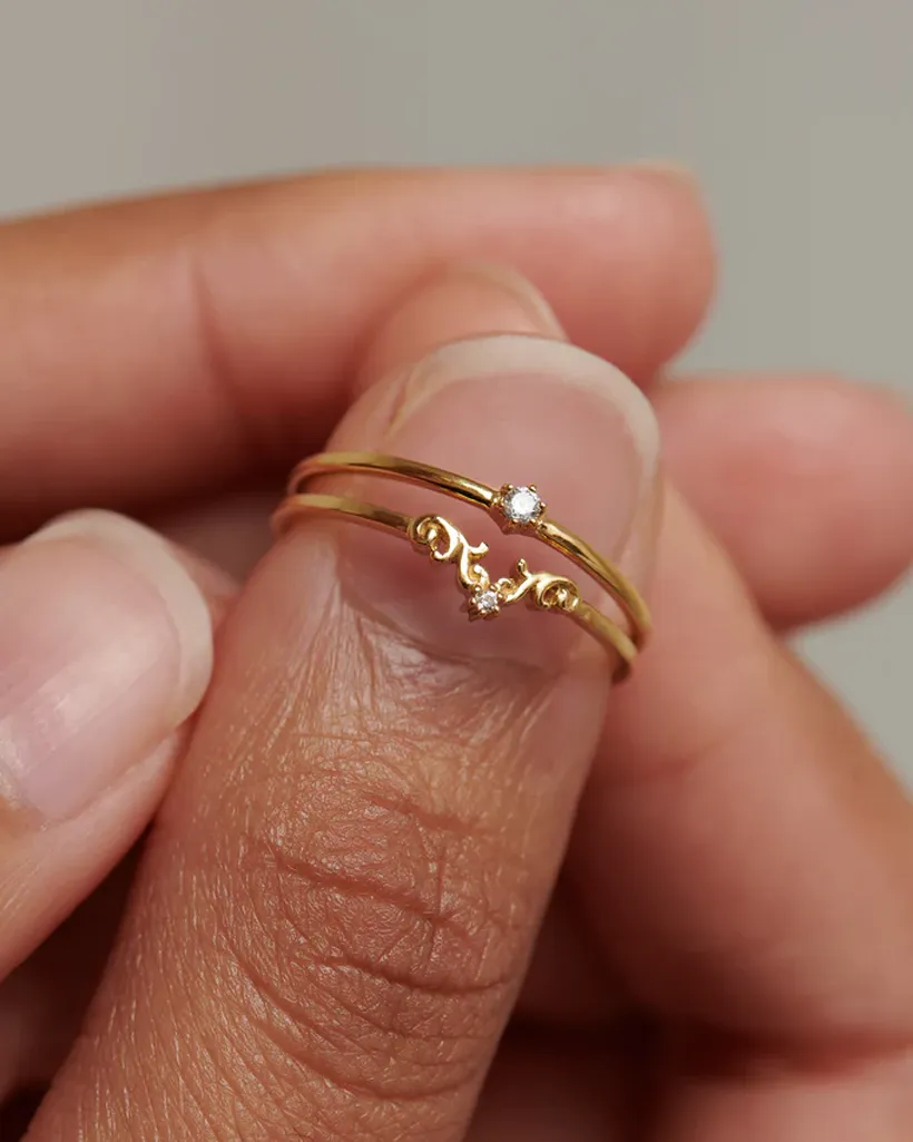 Alice Solid Gold Wishbone Ring