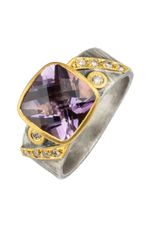 Amethyst & Diamond Ring