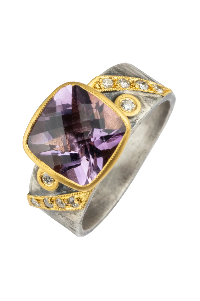 Amethyst & Diamond Ring