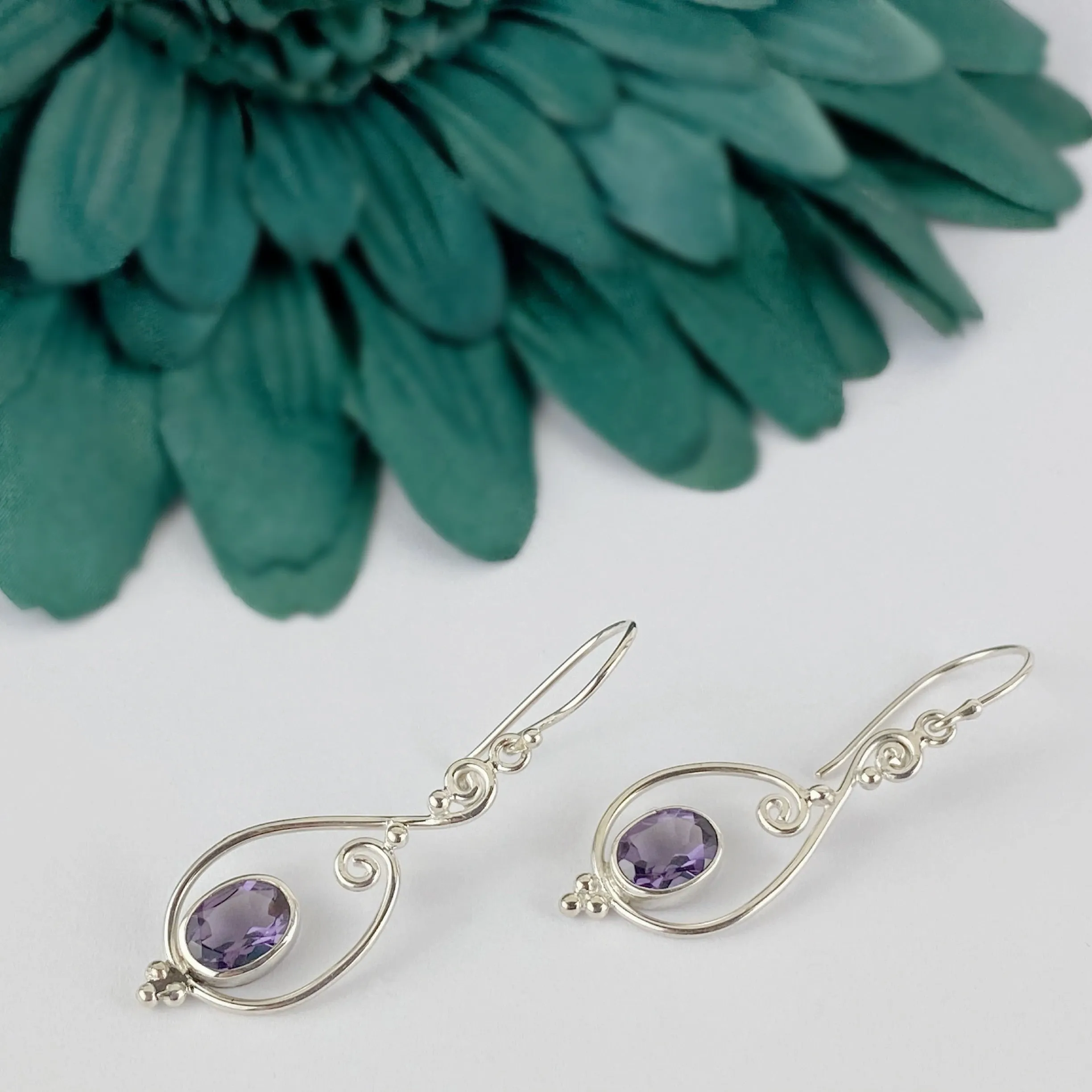 Amethyst Swirl Earrings - VE611AM