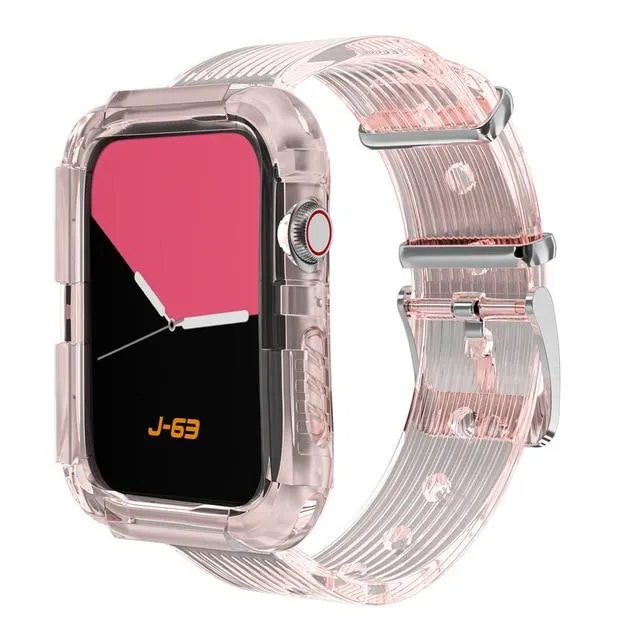 Apple Series Transparent Strap Soft Silicone Case   Bracelet