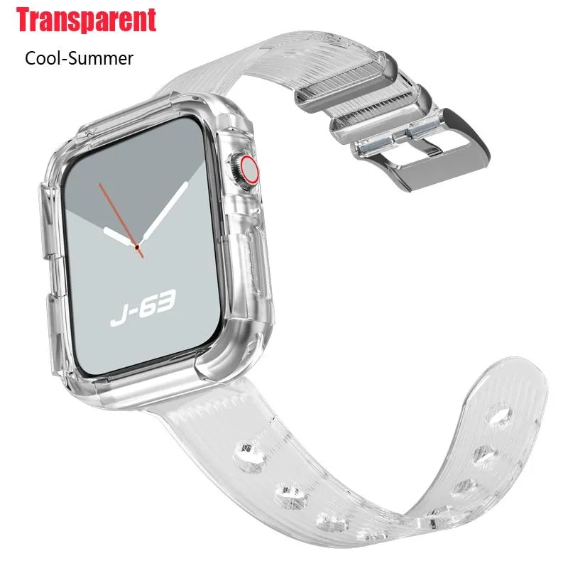 Apple Series Transparent Strap Soft Silicone Case   Bracelet