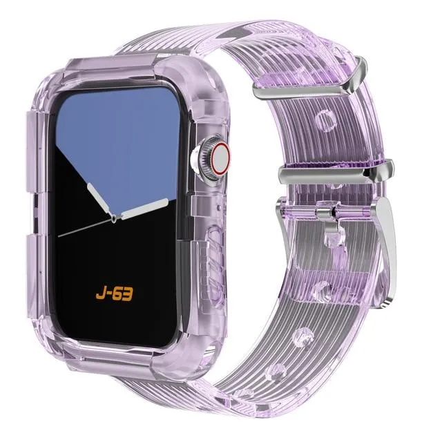 Apple Series Transparent Strap Soft Silicone Case   Bracelet