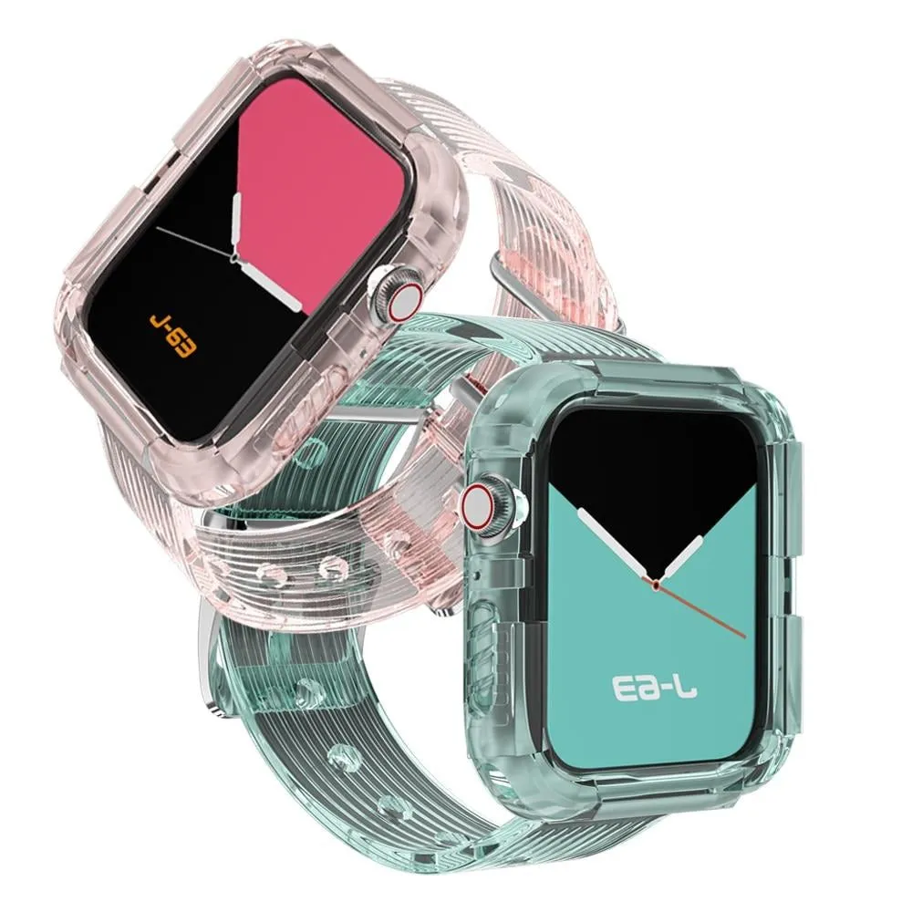 Apple Series Transparent Strap Soft Silicone Case   Bracelet