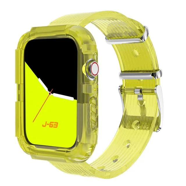 Apple Series Transparent Strap Soft Silicone Case   Bracelet