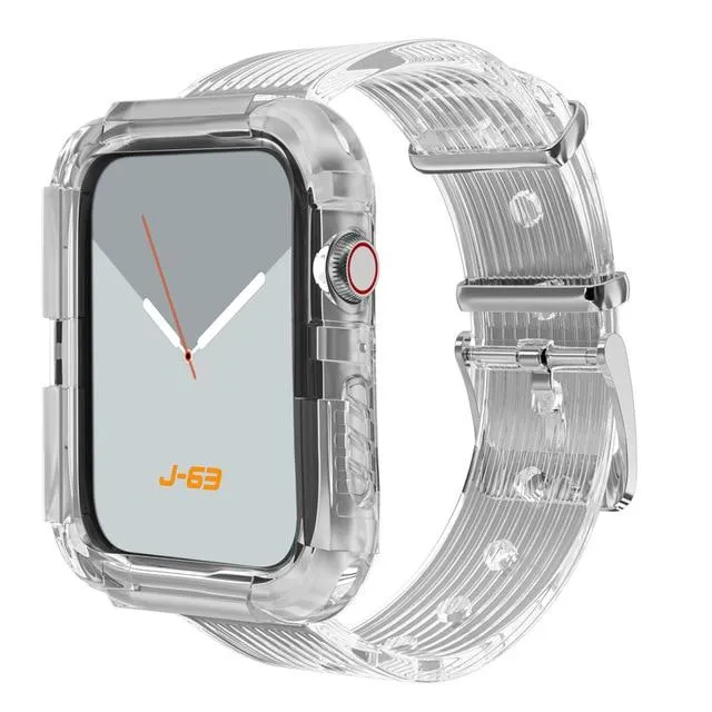 Apple Series Transparent Strap Soft Silicone Case   Bracelet