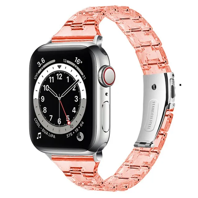 Apple Watch Band Series 7 6 5 4 Resin Transparent Strap Wristband