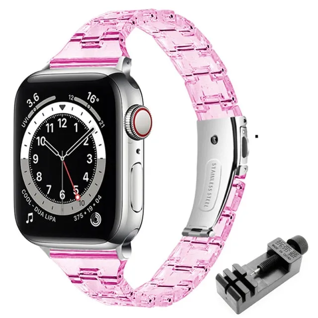 Apple Watch Band Series 7 6 5 4 Resin Transparent Strap Wristband