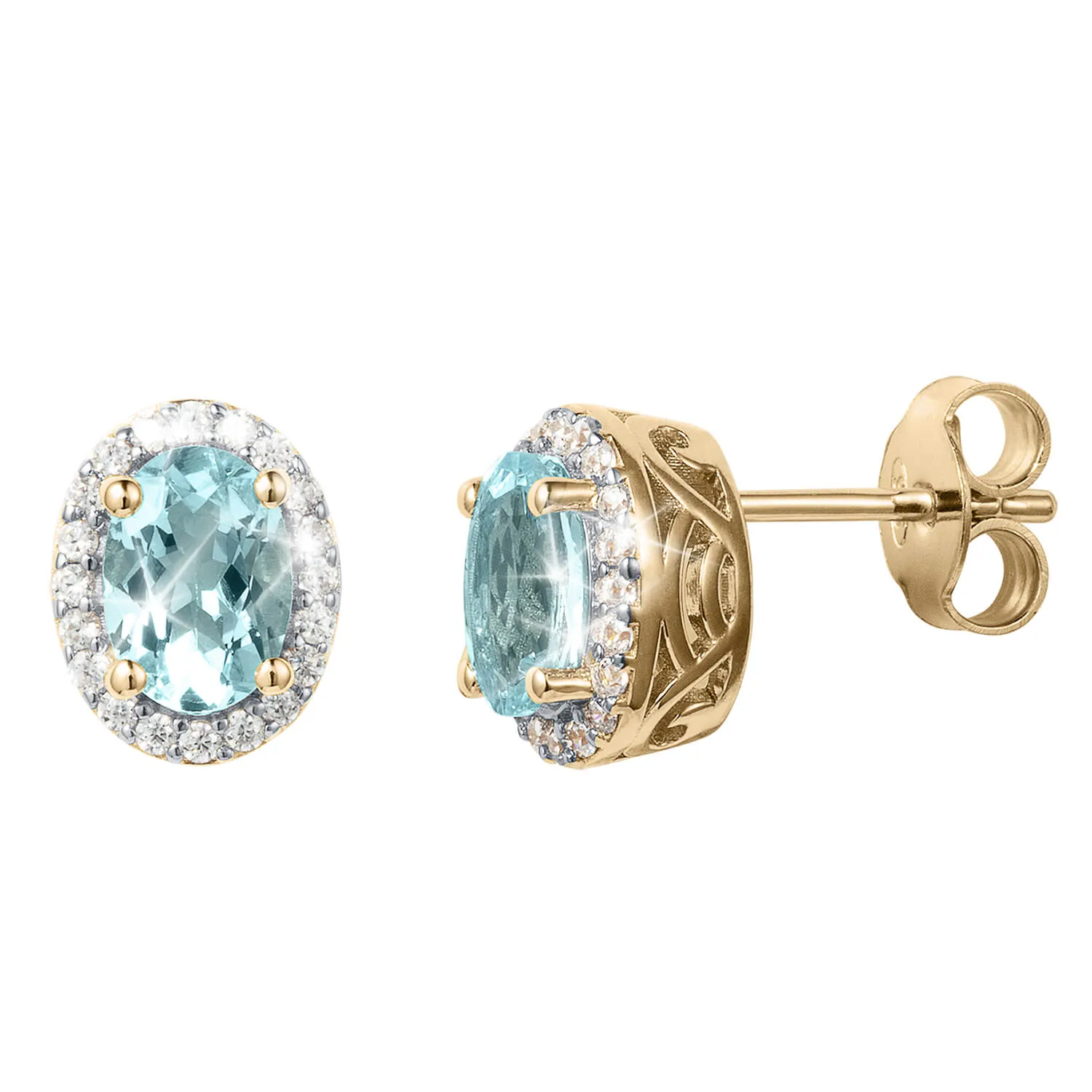 Aqua Halo Earrings