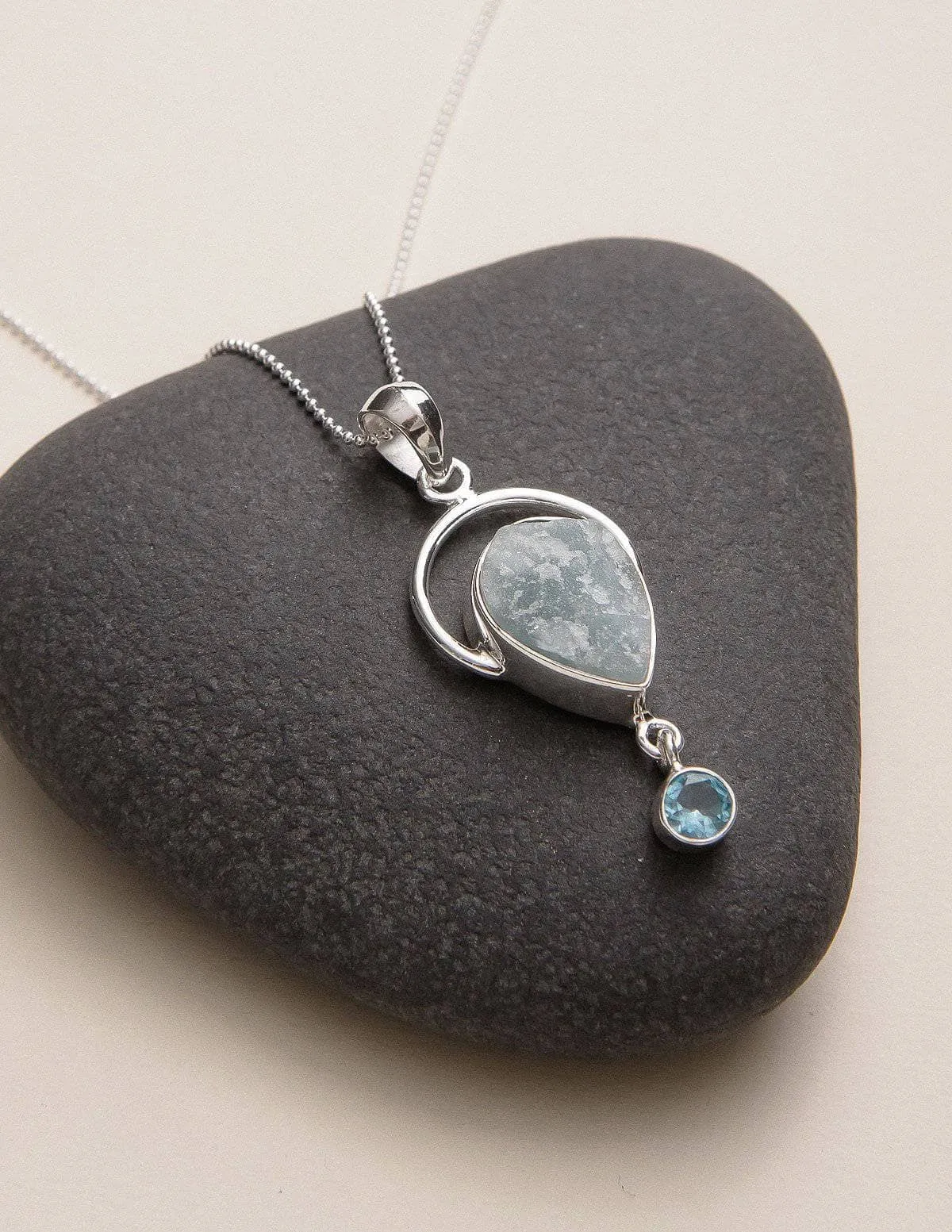 Aquamarine and Blue Topaz Gemstone Pendant