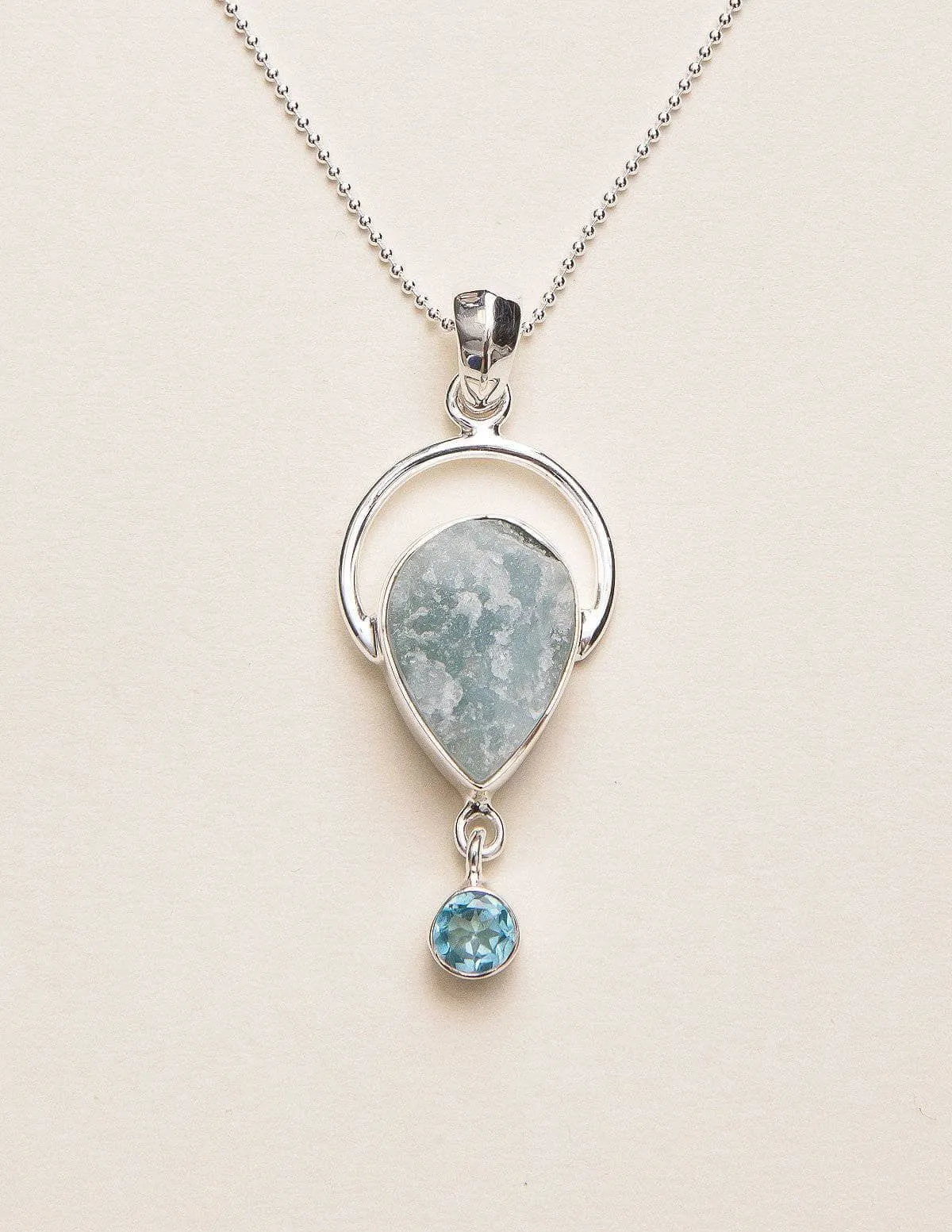 Aquamarine and Blue Topaz Gemstone Pendant